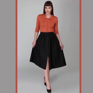 Collectif Black A-Line Skirt